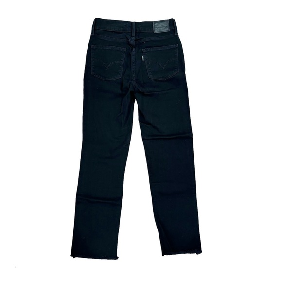 Levi's 724 High Rise Crop Straight Leg Jeans in Black - Picture 6 of 7